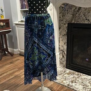 Bohemian Blue Maxi Skirt